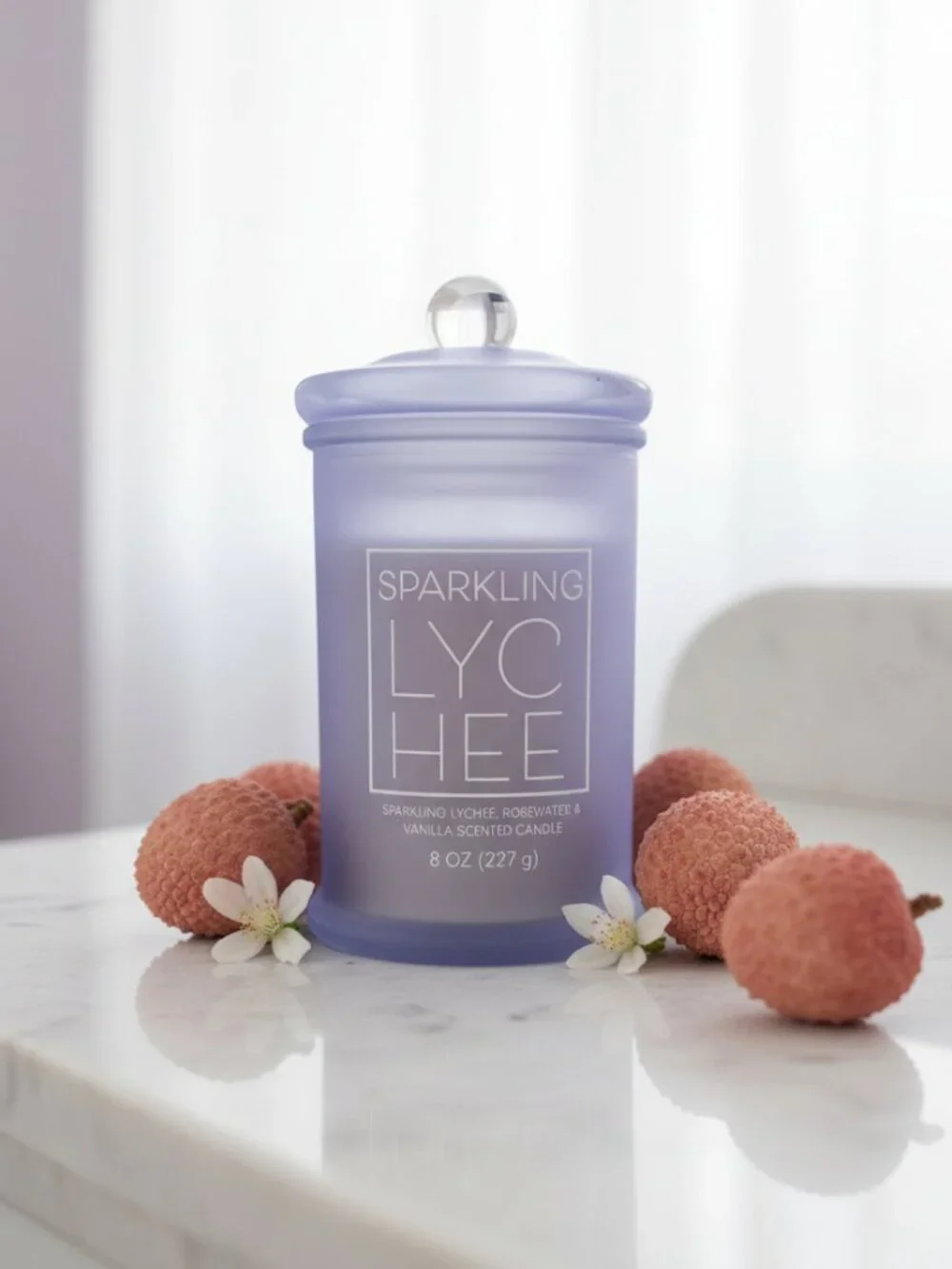 Sparkling Lychee Scented Candle • Fresh & Elegant • 8 oz